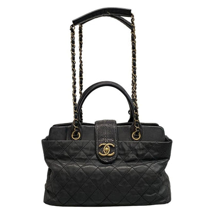 Chanel Shoulder Bag Matelasse Black 2way Chain Shoulder Vintage Gold Hardware