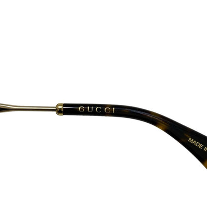Gucci Sunglasses - Gg0818sa Black X Gold X Dark Brown Oval Frame Sunglasses