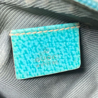 Gucci Pouch GG Pattern 29596 Beige X Dark Brown X Blue Green Leather