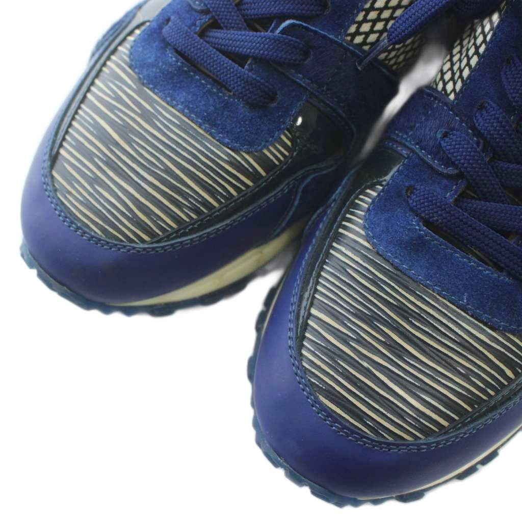 LOUIS VUITTON Run Away Line Sneakers Haraco Suede Leather Low Cut All Over