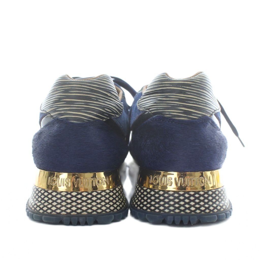 LOUIS VUITTON Run Away Line Sneakers Haraco Suede Leather Low Cut All Over