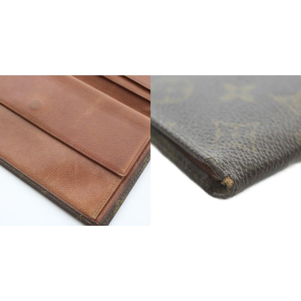 LOUIS VUITTON Long Wallet Bifold PVC Leather Monogram All Over Pattern Brown