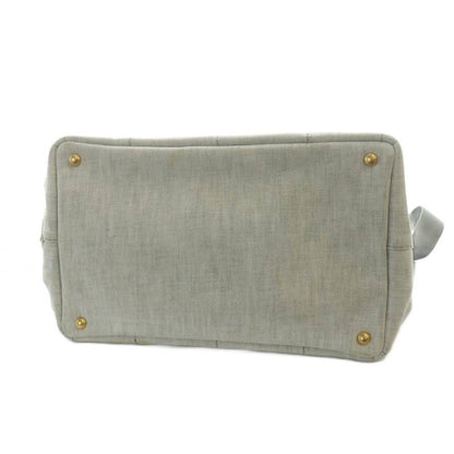 Prada Canapa 1bg439 Tote Bag Shoulder 2way Hand Logo Denim Light Gray • Gy18 Mq