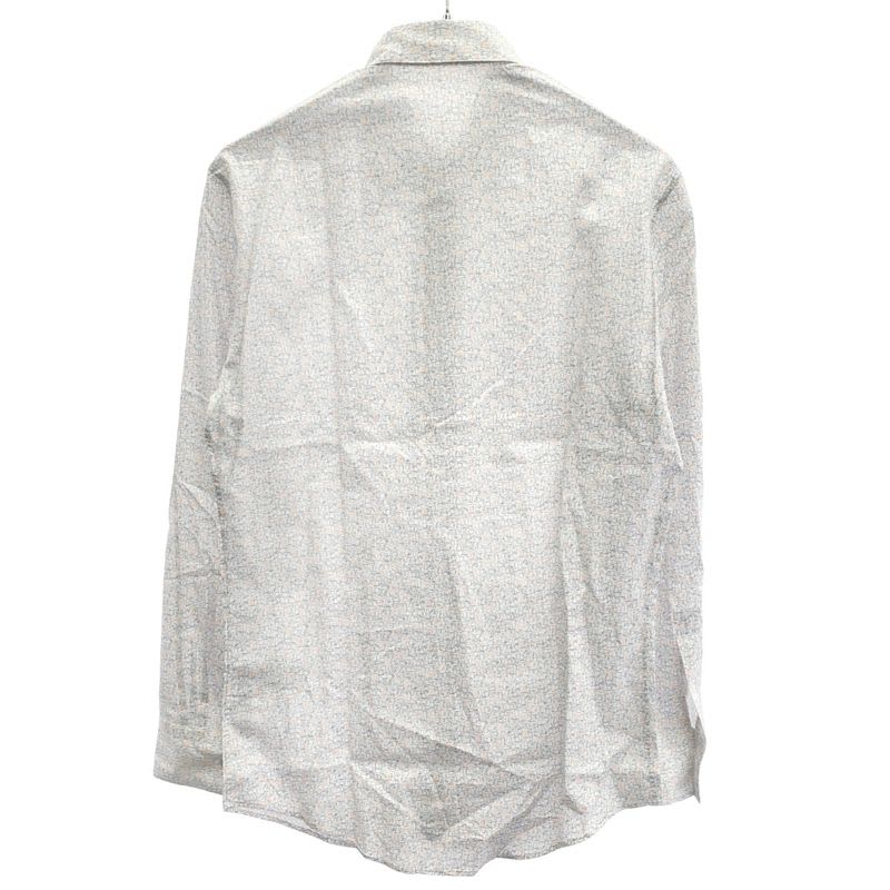 Hermes 21 SS All-Over Pattern Cotton Shirt White Black 37