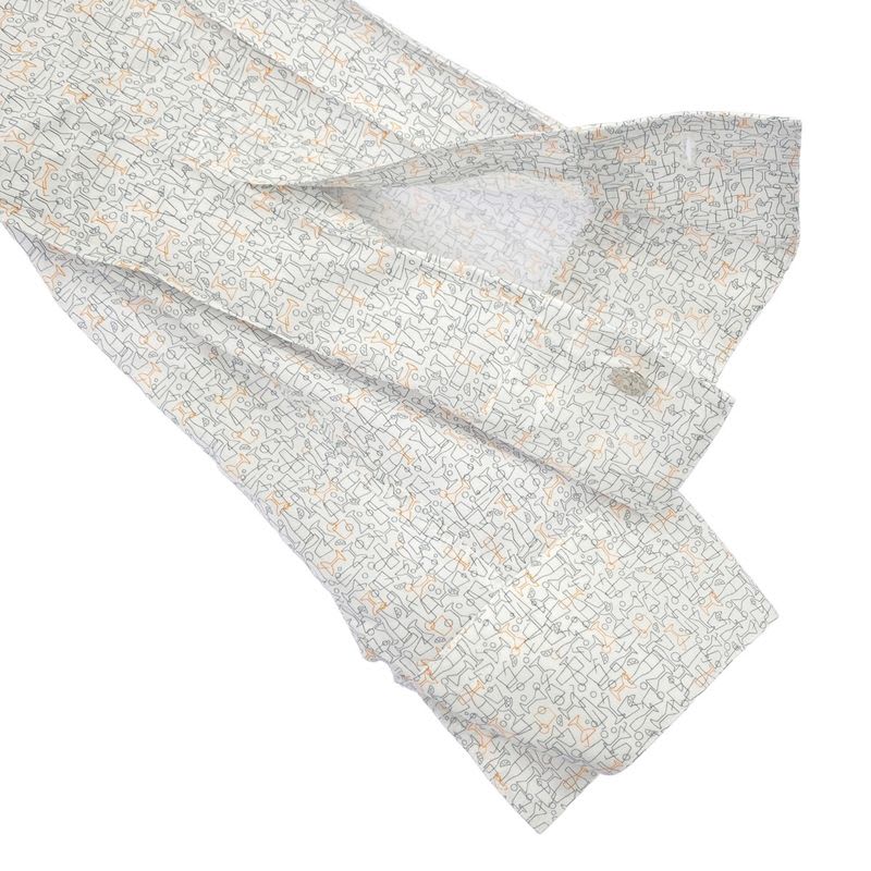 Hermes 21 SS All-Over Pattern Cotton Shirt White Black 37