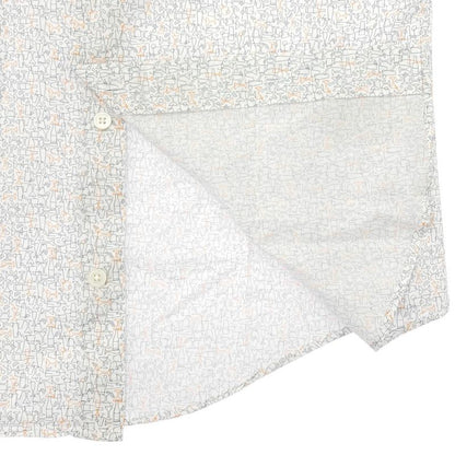 Hermes 21 SS All-Over Pattern Cotton Shirt White Black 37