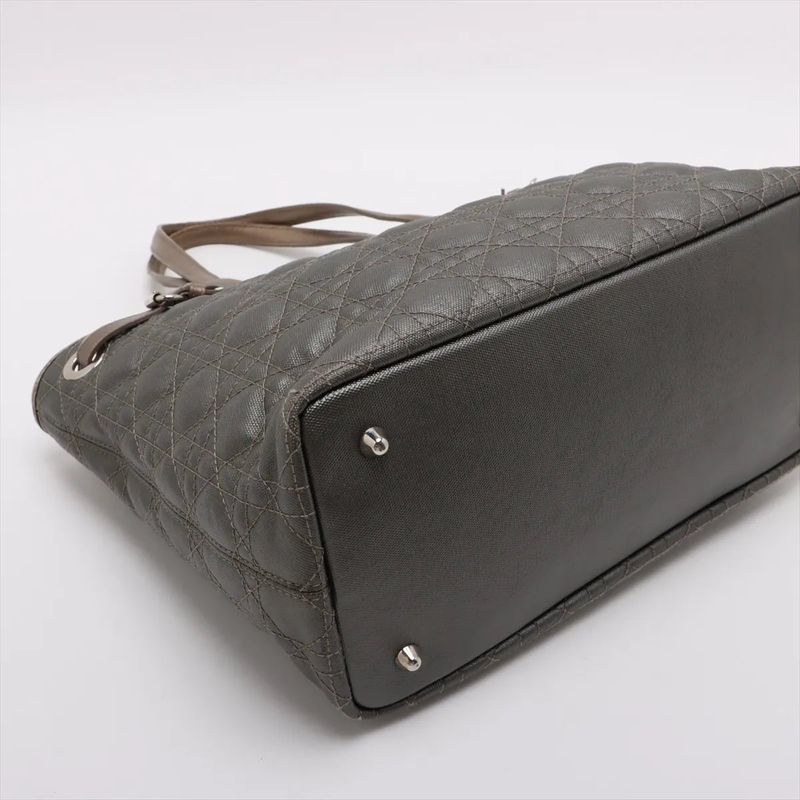 Christian Dior Cannage Pana Leather Tote Bag Shoulder Hand A4 Ladies Mmm De50-6