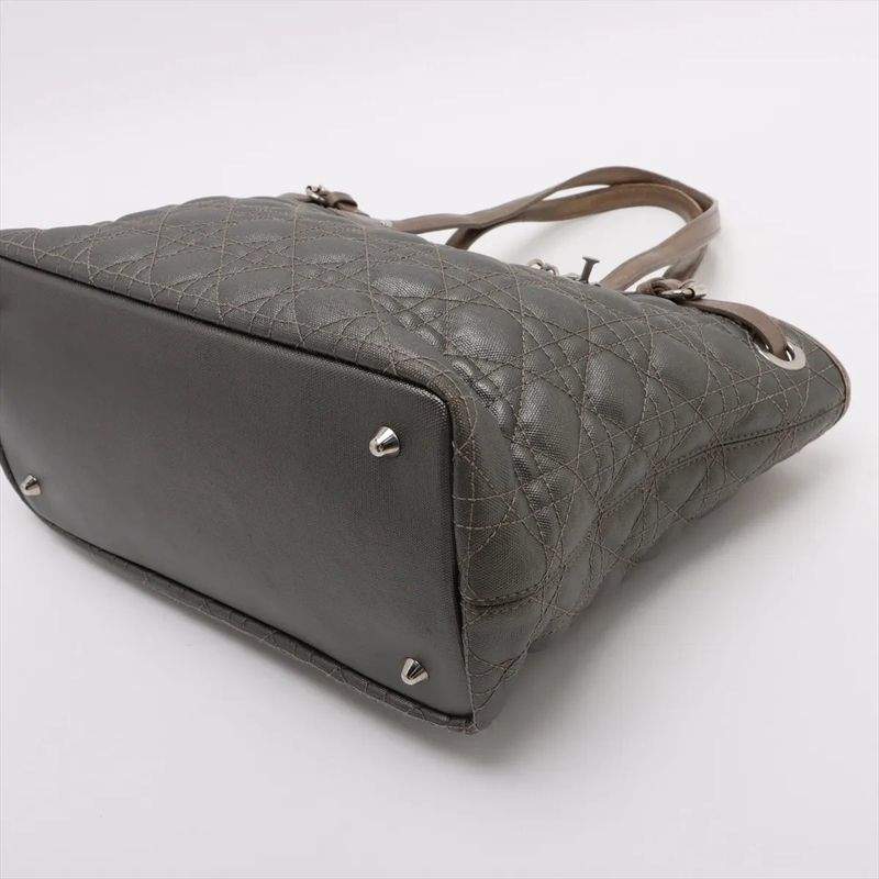 Christian Dior Cannage Pana Leather Tote Bag Shoulder Hand A4 Ladies Mmm De50-6