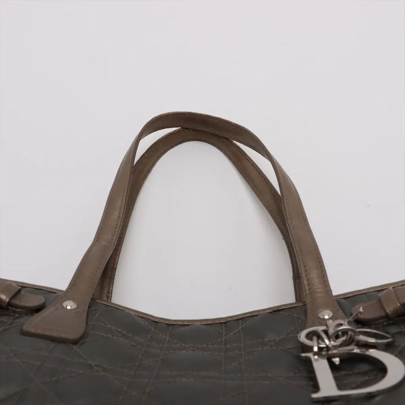 Christian Dior Cannage Pana Leather Tote Bag Shoulder Hand A4 Ladies Mmm De50-6