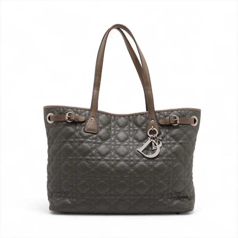 Christian Dior Cannage Pana Leather Tote Bag Shoulder Hand A4 Ladies Mmm De50-6