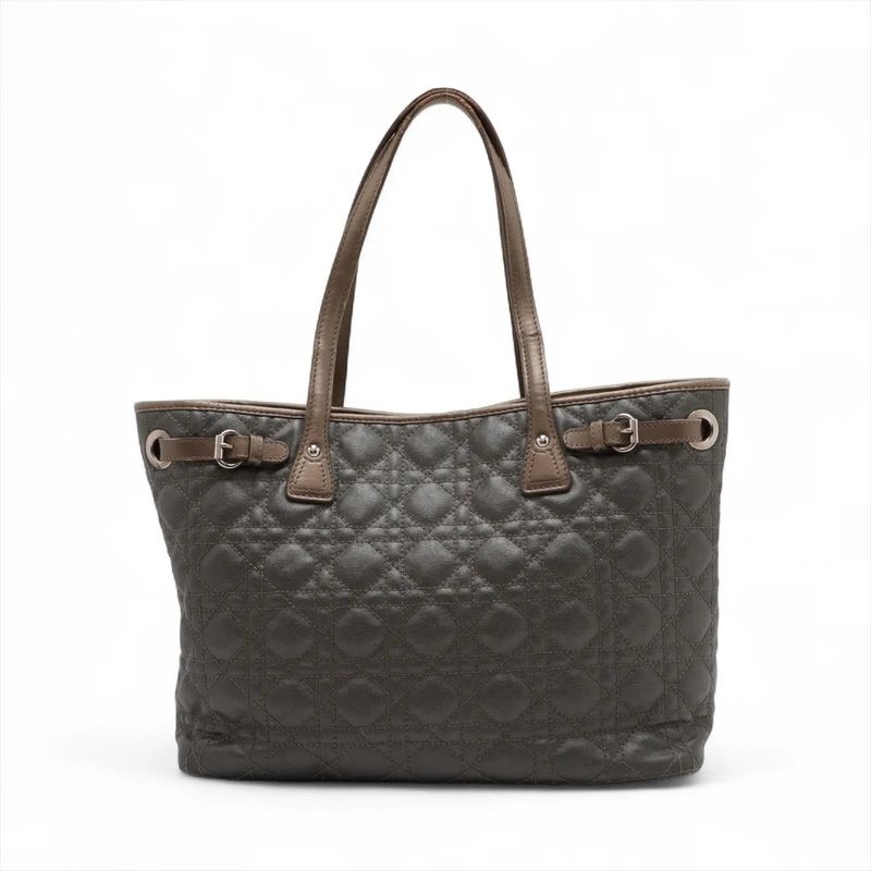 Christian Dior Cannage Pana Leather Tote Bag Shoulder Hand A4 Ladies Mmm De50-6