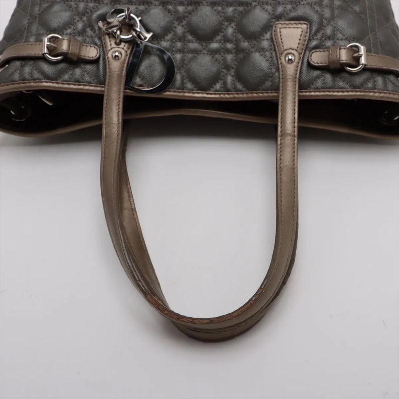 Christian Dior Cannage Pana Leather Tote Bag Shoulder Hand A4 Ladies Mmm De50-6