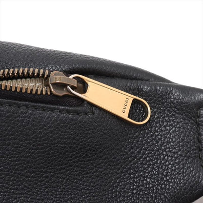 Gucci Leather 2way Body Bag Crossbody Sherry Line 530412 Waist Pouch Black Men
