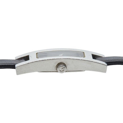 Gucci 3900l Silver Black Stainless Steel Leather Women's Gucci