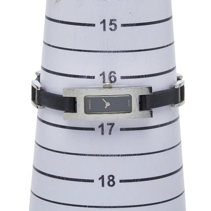 Gucci 3900l Silver Black Stainless Steel Leather Women's Gucci