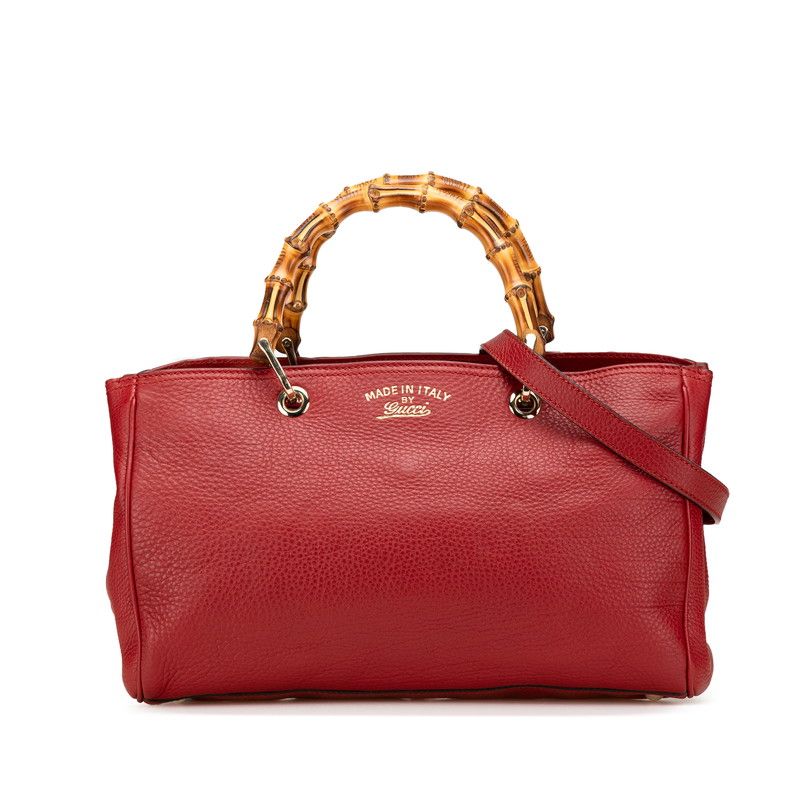 Gucci Bamboo Handbag Shoulder Bag 2WAY 323660 Red Leather Women's Gucci