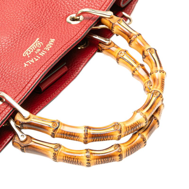 Gucci Bamboo Handbag Shoulder Bag 2WAY 323660 Red Leather Women's Gucci