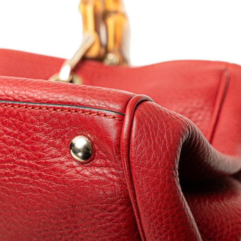 Gucci Bamboo Handbag Shoulder Bag 2WAY 323660 Red Leather Women's Gucci