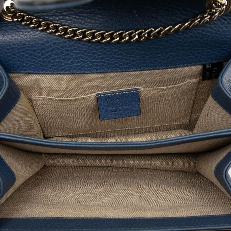 Gucci Interlocking G Chain Shoulder Bag 510304 Blue Leather Women's Gucci