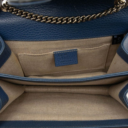 Gucci Interlocking G Chain Shoulder Bag 510304 Blue Leather Women's Gucci