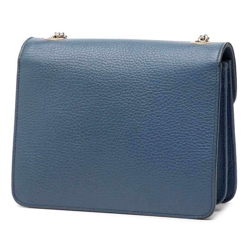 Gucci Interlocking G Chain Shoulder Bag 510304 Blue Leather Women's Gucci