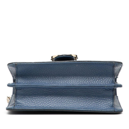 Gucci Interlocking G Chain Shoulder Bag 510304 Blue Leather Women's Gucci