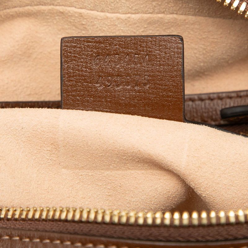 Gucci GG Supreme Horsebit 1955 645454 Brown Beige PVC Leather Women's Gucci