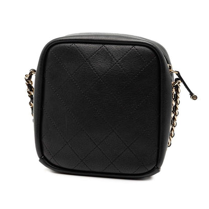 Chanel Matelasse Cocomark Chain Shoulder Bag Black Leather Women's Chanel