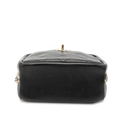 Chanel Matelasse Cocomark Chain Shoulder Bag Black Leather Women's Chanel