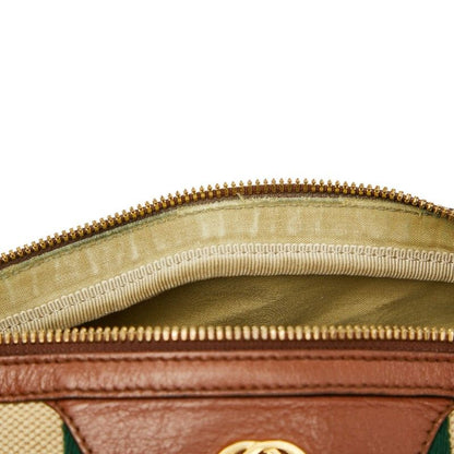 Gucci Vintage Sherry Line 575082 Brown Canvas Leather Women's Gucci