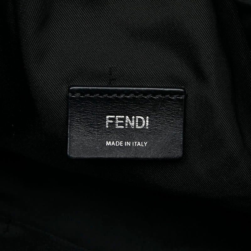 Fendi Logo Face Backpack Nap Sac 7vz034 Black Multicolor Nylon Leather Ladies