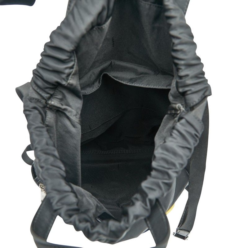 Fendi Logo Face Backpack Nap Sac 7vz034 Black Multicolor Nylon Leather Ladies