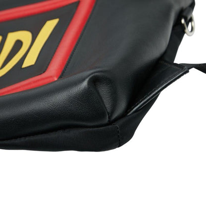 Fendi Logo Face Backpack Nap Sac 7vz034 Black Multicolor Nylon Leather Ladies