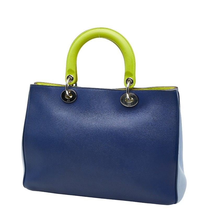 Diorissimo Handbag Shoulder Bag 2WAY Navy Blue Green Leather Women's Dior