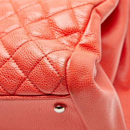 Chanel Matelasse Coco Mark Chain Shoulder Bag Orange Caviar Skin Women's Chanel
