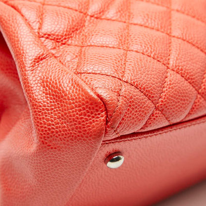 Chanel Matelasse Coco Mark Chain Shoulder Bag Orange Caviar Skin Women's Chanel