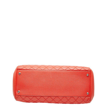 Chanel Matelasse Coco Mark Chain Shoulder Bag Orange Caviar Skin Women's Chanel