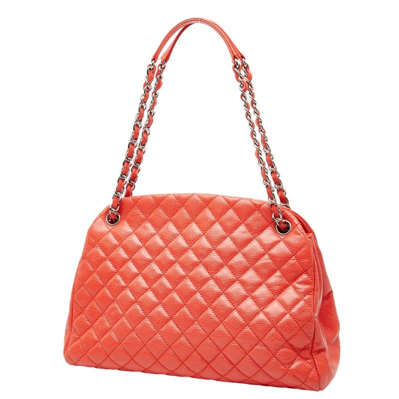 Chanel Matelasse Coco Mark Chain Shoulder Bag Orange Caviar Skin Women's Chanel