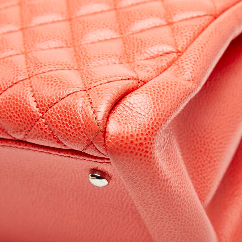 Chanel Matelasse Coco Mark Chain Shoulder Bag Orange Caviar Skin Women's Chanel