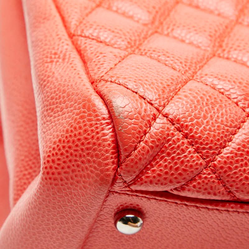 Chanel Matelasse Coco Mark Chain Shoulder Bag Orange Caviar Skin Women's Chanel