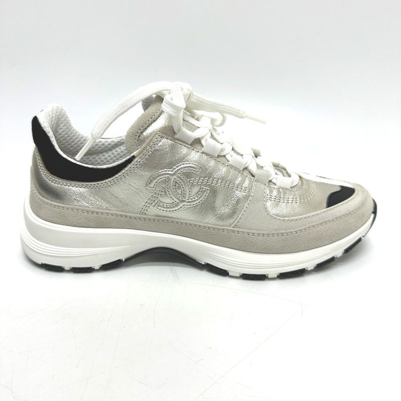 Chanel Sneakers Coco Mark Metallic Leather Metiers D'art