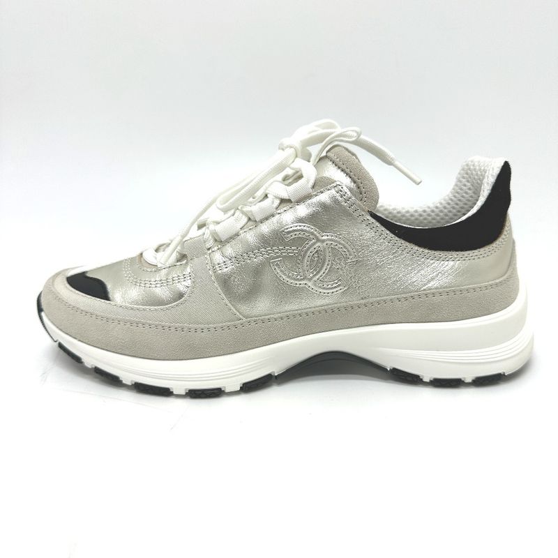 Chanel Sneakers Coco Mark Metallic Leather Metiers D'art