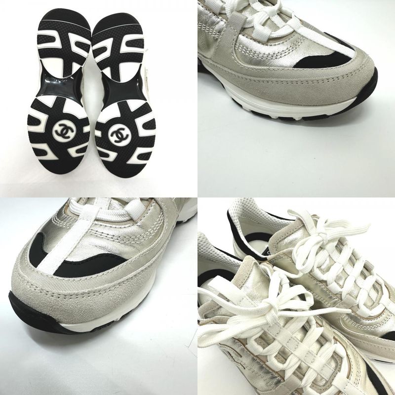 Chanel Sneakers Coco Mark Metallic Leather Metiers D'art