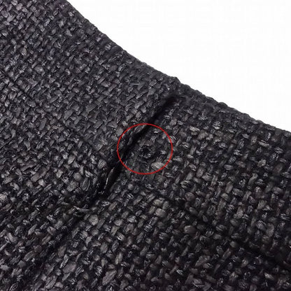 Chanel Tweed Skirt Tight Knee Length Coco Mark Plate Braided 14