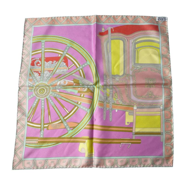 Unused Hermes Women's Petit Carre 45 Berlinne Carriage Scarf