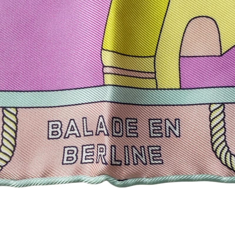 Unused Hermes Women's Petit Carre 45 Berlinne Carriage Scarf