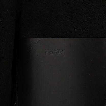 Fendi FF Logo Reversible Cropped Jacket Hoodie Outerwear 38 Black Beige