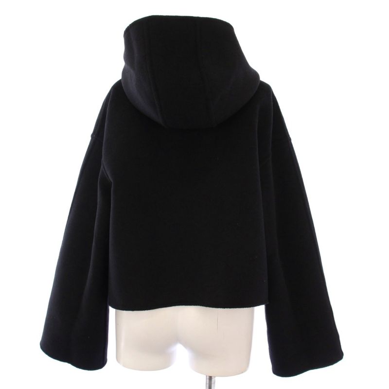 Fendi FF Logo Reversible Cropped Jacket Hoodie Outerwear 38 Black Beige