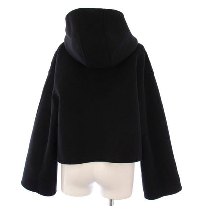 Fendi FF Logo Reversible Cropped Jacket Hoodie Outerwear 38 Black Beige