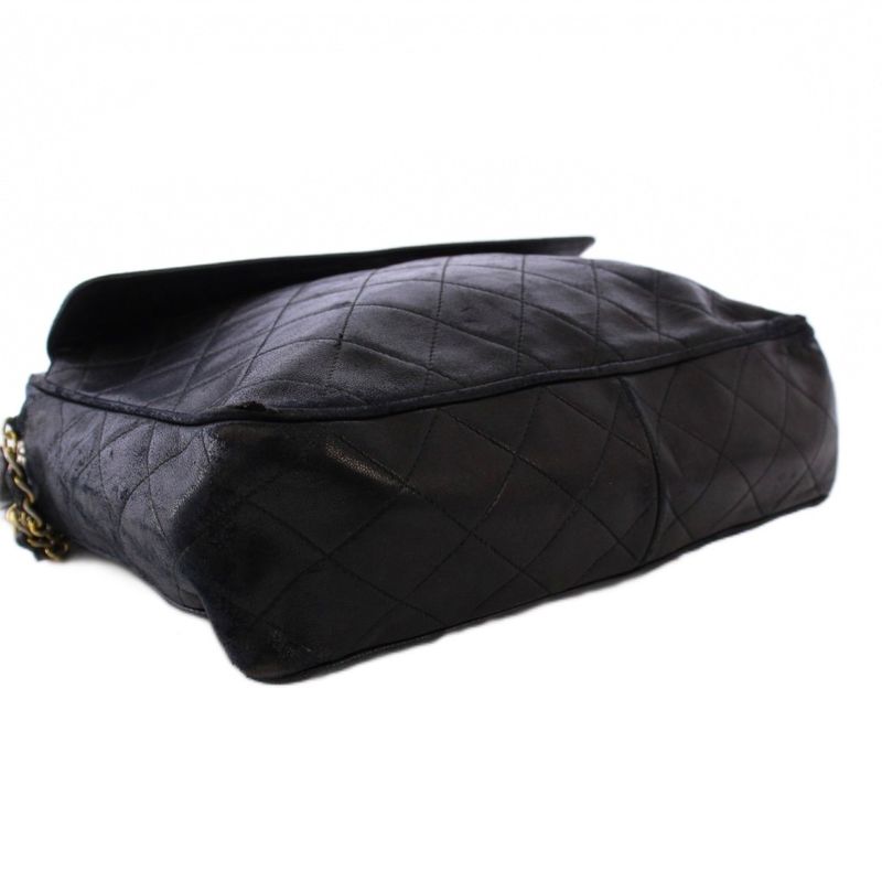 Chanel Matelasse Chain Shoulder Bag Fringe Coco Mark Leather Black No 1 KH • Oh